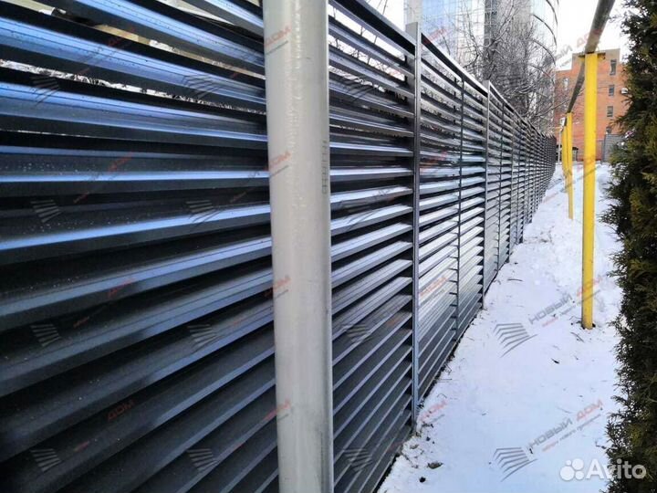 Забор жалюзи горизонтальный