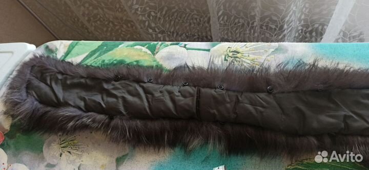 Воротник из натурального меха чернобурка