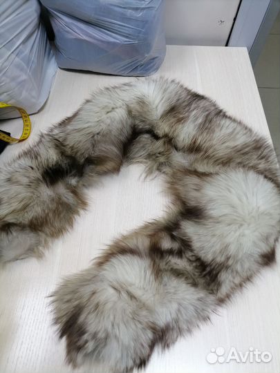 Меховой воротник чернобурка, песец