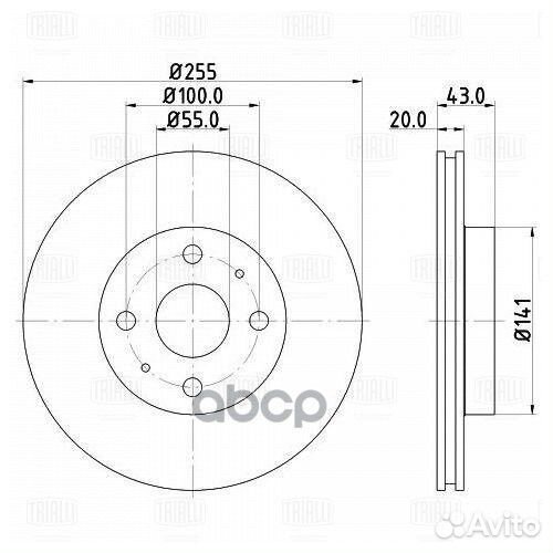 Диск тормозной для а/м Toyota Yaris Verso (99)