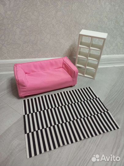 Мебель для кукол mini IKEA : диван, шкаф, ковёр
