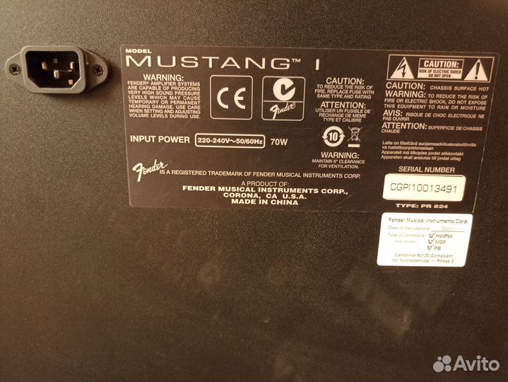 Комбоусилитель Fender Mustang I