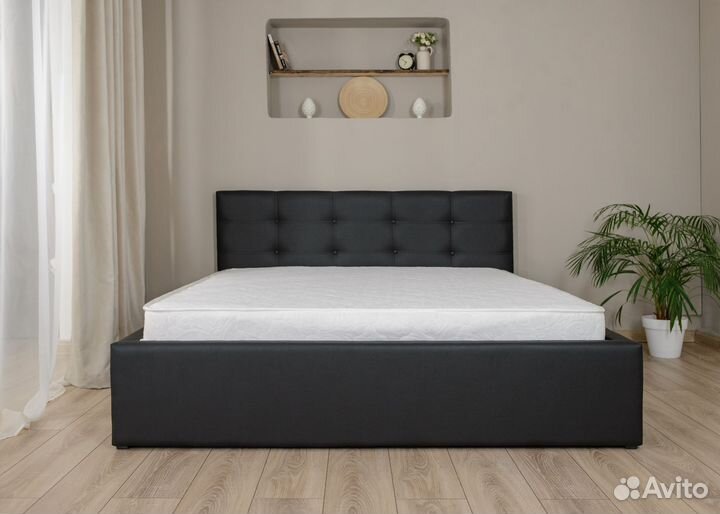 Кровать новая с матрасом 160х200 черная Роза