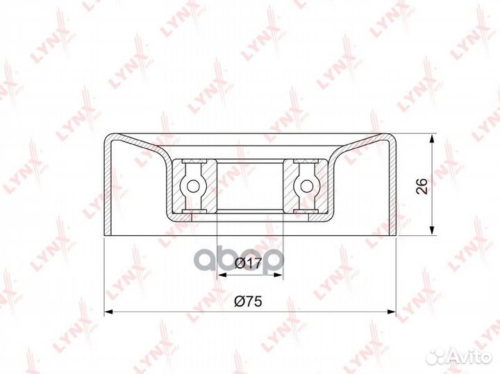 Ролик обводной приводного ремня lynx PB-7226 PB