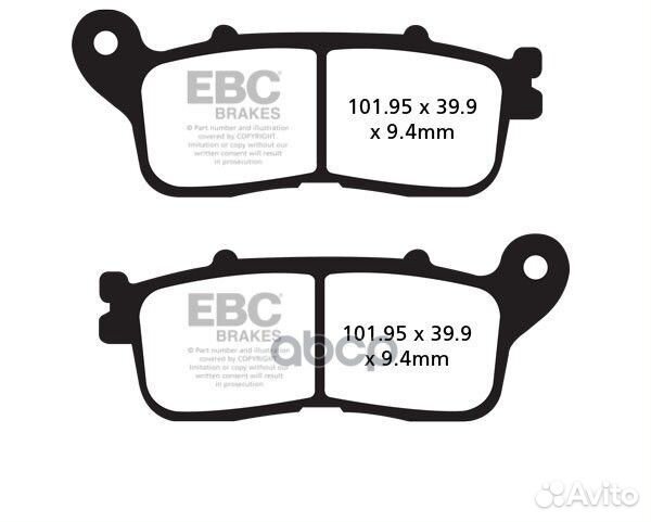 Тормозные колодки синтетические EBC FA636HH EBC