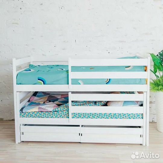 Кроватка выдвижная матрешка эко детская из натурал