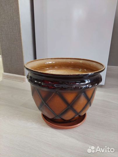 Кашпо горшок для цветов керамический