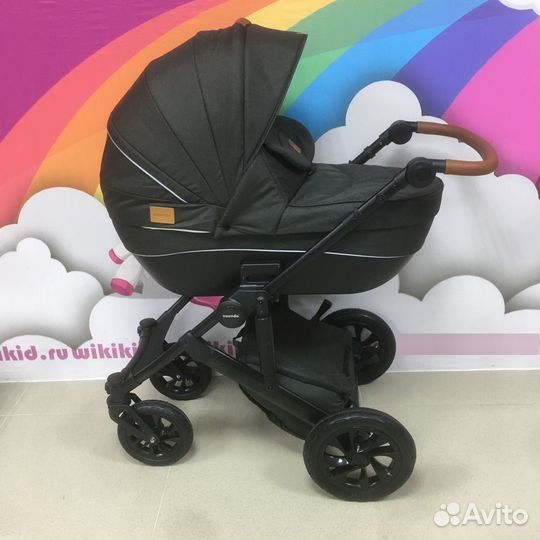 Коляска 3 в 1, черный, надув колеса