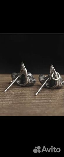 Серьги гвоздики Кошка Сфинкс