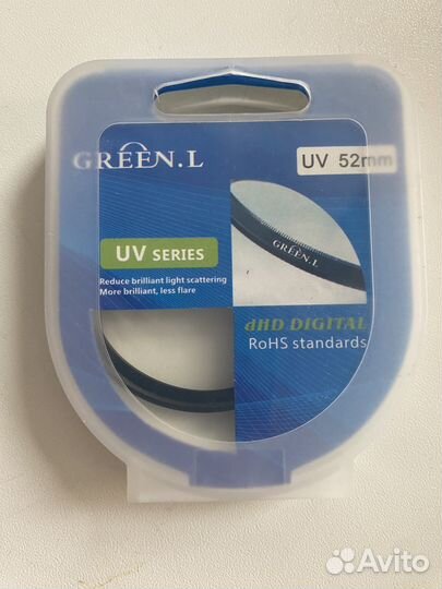 Защитное стекло. Фильтр на обьектив. UV 52 mm