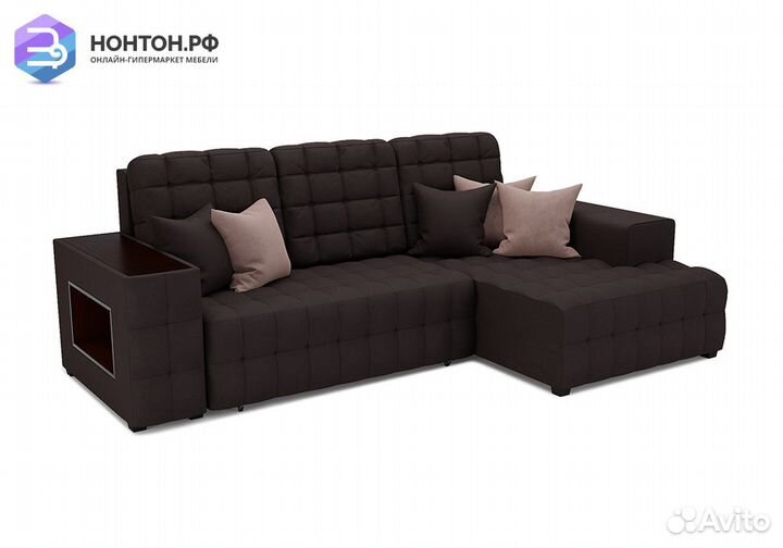 Угловой диван еврокнижка Мадрид микровельвет корич