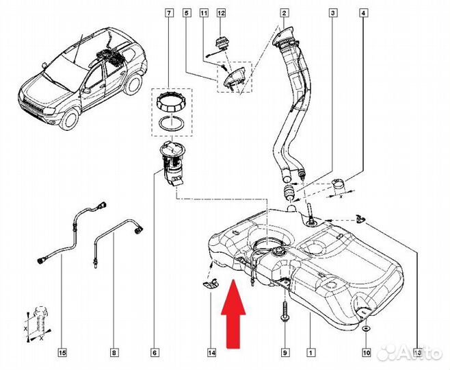 Бак топливный Renault Duster F4R 2020