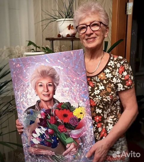 Печать портрета на холсте, картины