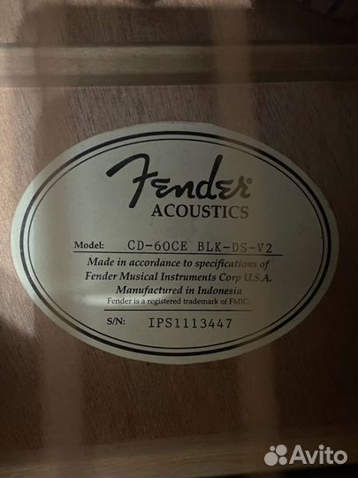 Электроакустическая гитара fender