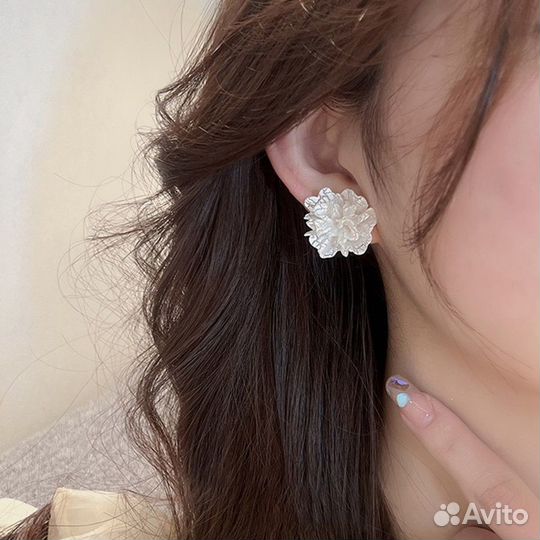 Серьги цветы