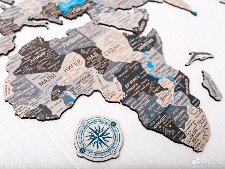 Деревянная карта мира из дерева, Новочеркасск