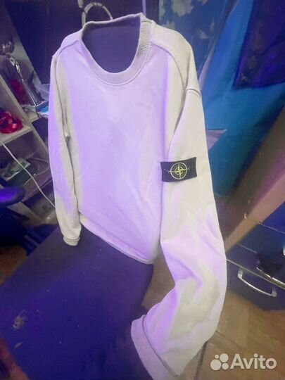 Stone island свитшот бежевый