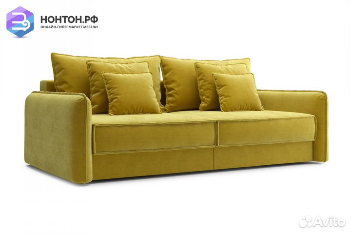 Диван тик-так Антей 3-х местный горчичный