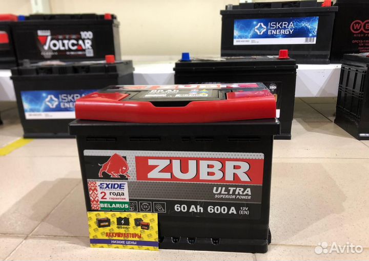 Аккумулятор Zubr Ultra (Беларусь) 60Ач 600А