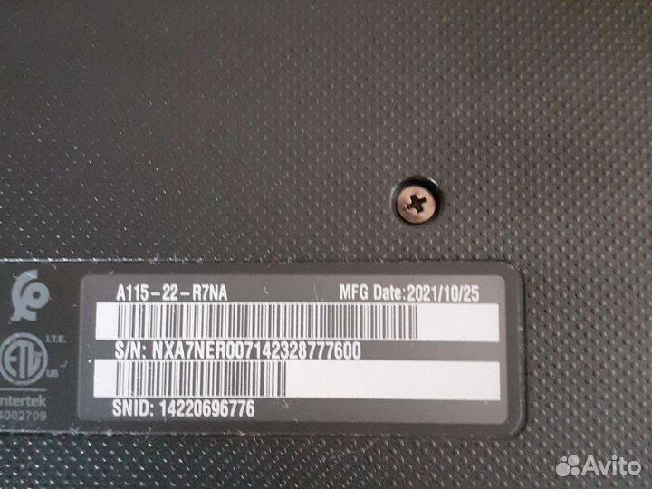 Ноутбук acer новая модель Aspire 1 A 115 22 R7NA