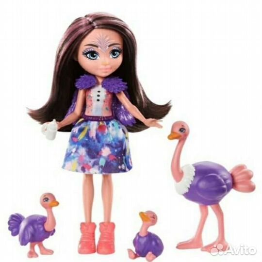 Кукла Enchantimals с семьёй питомцев новое