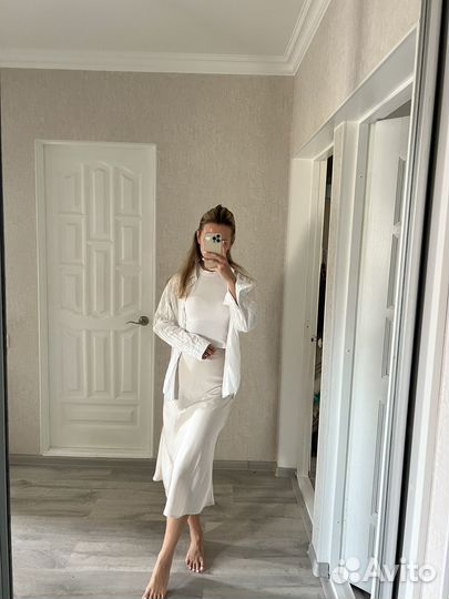 Шелковая юбка миди