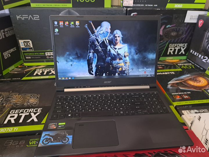 Игровой acer ryzen 5 3550h + 1650 + 16 gb озу