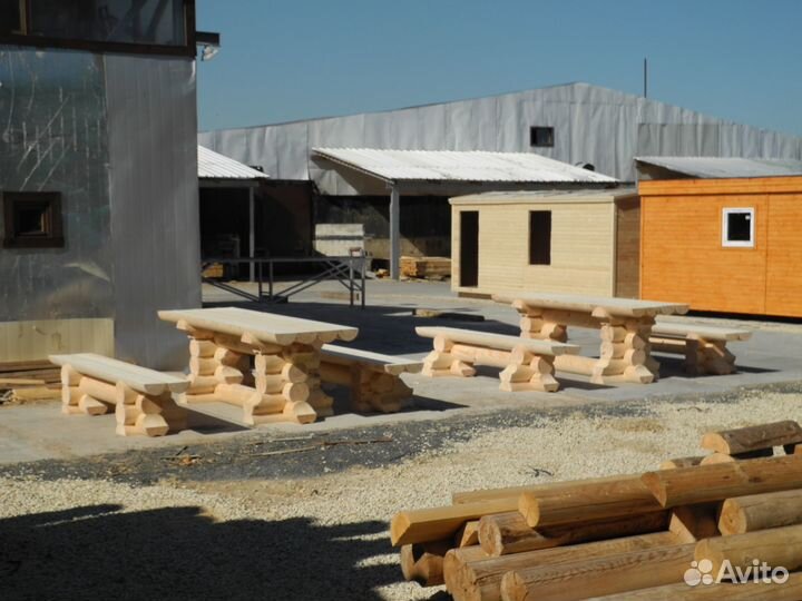 Садовая мебель из бревна