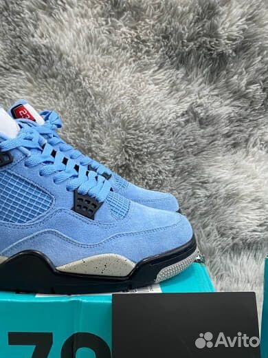 Nike Air Jordan 4 Retro UNC Голубые Оригинал Poizo