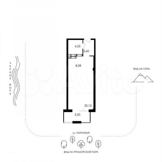1-к. апартаменты, 41,1 м², 12/12 эт.