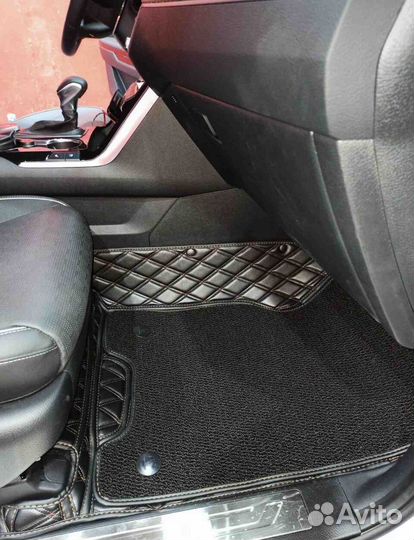 3Д коврики из экокожи KIA mohave 2021