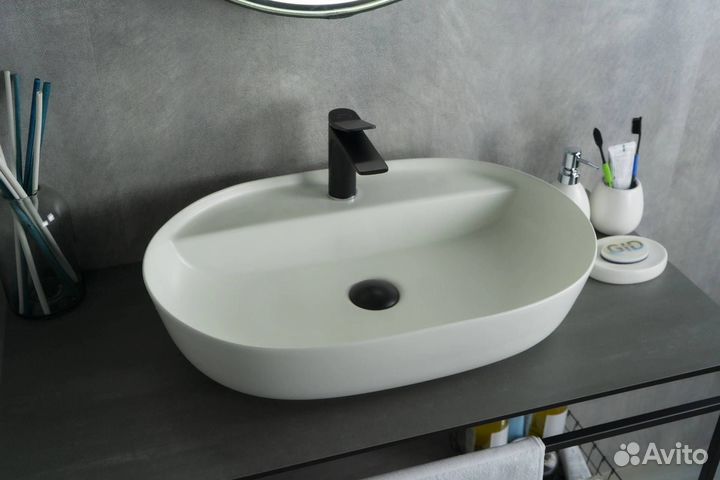 Раковина Gid Lago Wm1346 51192 белая матовая, 61x41x14