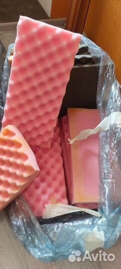 Акустический поролон «Волна»50мм розовый б/у