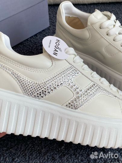 Кеды кожаные Hogan на платформе