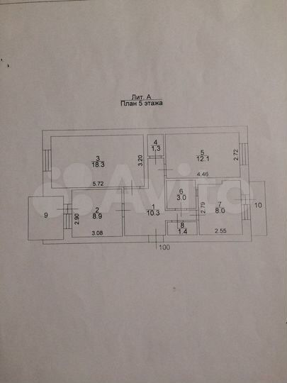 3-к. квартира, 63,3 м², 5/5 эт.