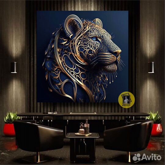 Картина на холсте лев в современном стиле