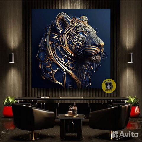 Картина на холсте лев в современном стиле