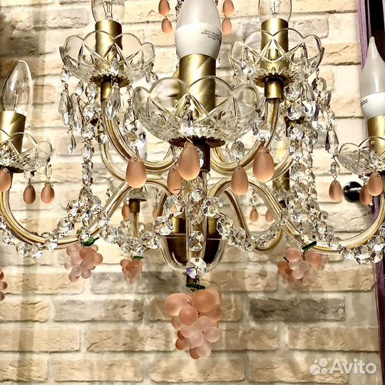 Люстра с хрустальным виноградом Чехия