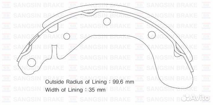 SA129SNS 919717 колодки барабанные з Daewoo Kalos