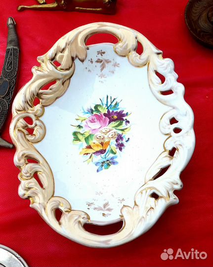 Блюдо антиквариат, 19 в. Германия