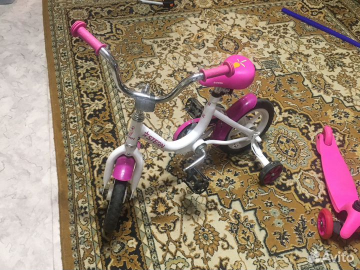 Велосипед детский 12 четырехколесный stern розовый