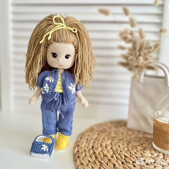 Кукла вязаная 30 см