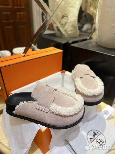 Мюли Hermes Go Mules с мехом в наличии