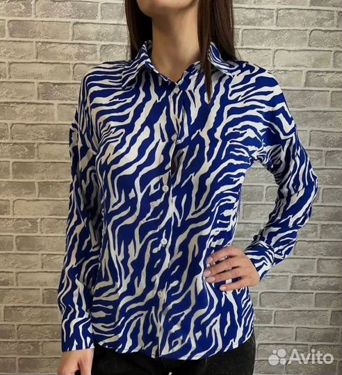 Рубашка женская с принтом леопард