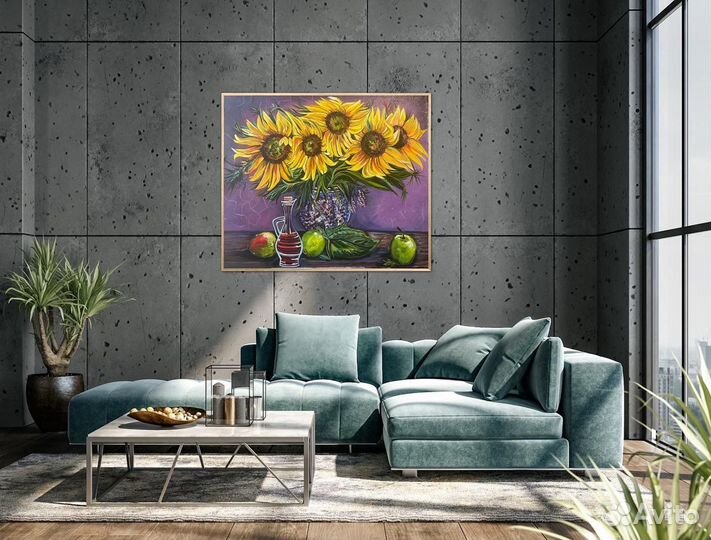 Картина маслом «Подсолнухи»50/60