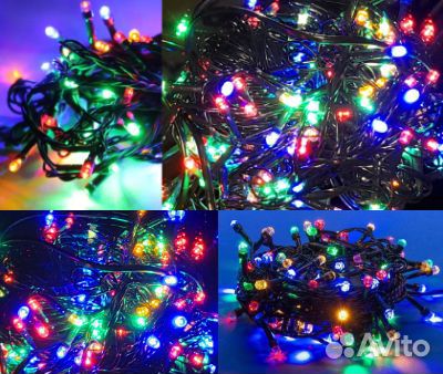 Световая гирлянда 100LED разноцветный/RGB