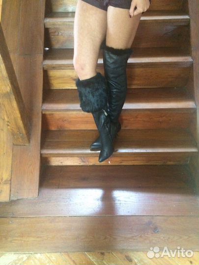 Сапоги Ботфорты.Нат.кожа,натуральный мех