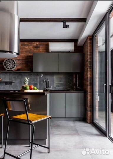 Кухня на заказ, угловая, маленькая, прямая