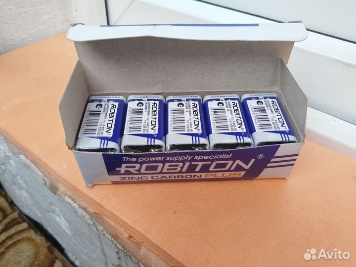 Батарейки 6F22-9V Robiton Zinc Carbon Plus