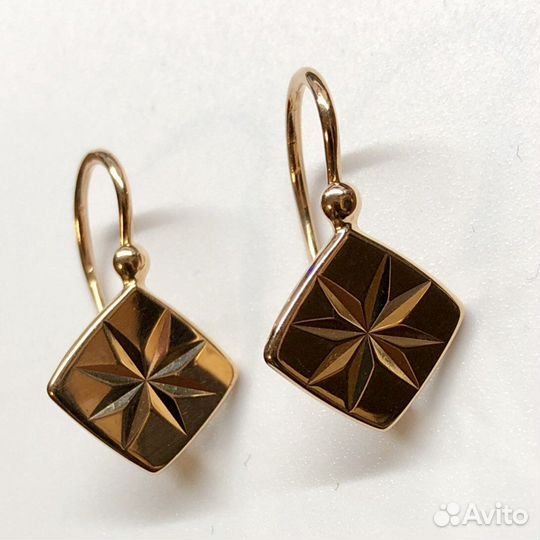 Золотые серьги 585 пробы СССР